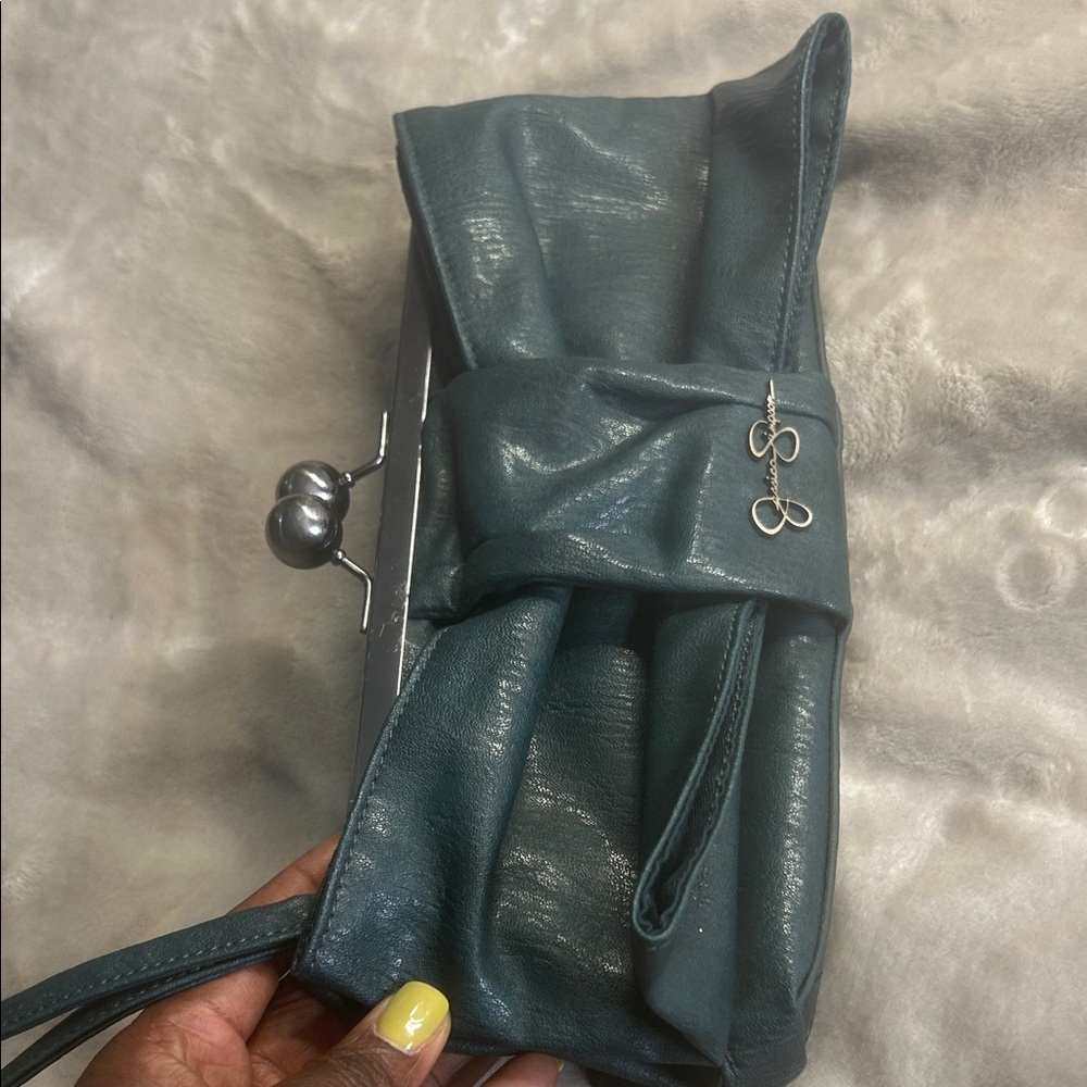 Jessica Simpson Dark Teal Wristlet Clutch